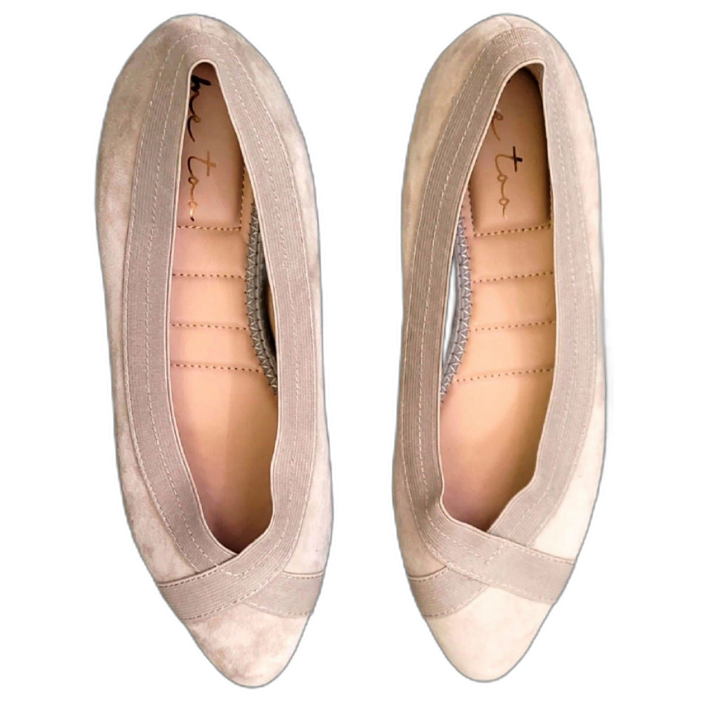 Me Too Women's Taupey Suede Pointed Toe Reign Flat